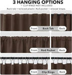Deconovo Blackout Curtains, Thermal Insulated, W70 x L63 2 Panels, Back Tab, Machine Washable, Room-Darkening Drapes for Bedroom/Living Room Brown