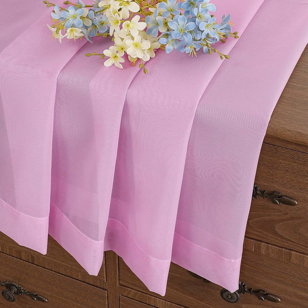 Ebesto Light Pink Window Sheer Curtains 54 inch Length, Soft Airy Light Filtering Sheer Curtain 2 Panels Set, Dual Rod Pocket Gauze Drapes for Living Room Bedroom, 2x42Wx54L Inches