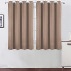 LEMOMO Cappuccino Blackout Curtains/52 x 45 Inch Length Set of 2 Panels Grommet Short Bedroom Curtains
