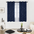 Deconovo Living Room Curtains 45 Inches Long, Blackout Curtains for Bedroom