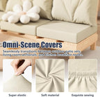 8Pcs Stretch Patio Cushion Covers, Outdoor Couch & Sofa Replacement Slipcovers for Patio Furniture Cushion Covers, Washable Reusable Furniture Protector