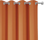 LEMOMO Blackout Curtains 66 x 84 inch/Orange Curtains Set of 2 Panels/Thermal Insulated Room Darkening Bedroom Curtains