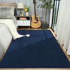 Amearea Large Modern Area Rugs for Bedroom Living Room, 5x8 Feet Navy Blue Thickened Memory Foam Rug, Fluffy Indoor Washable Rugs Non Slip Minimalist Carpet for Boys Girls Dorm Nursery Room Decor