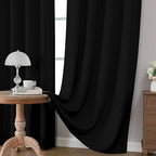CUCRAF Custom Blackout Curtains for Bedroom Living Room, Rod Pocket Room Darkening Curtain Thermal Insulated Light Blocking Window Drapes 1 Panel (Custom Size, Black)