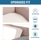 H.VERSAILTEX Super Stretch Individual Seat Cushion Covers Sofa Covers Couch Cushion Covers Slipcover Sets Thick Jacquard Textured Twill Fabric (1 Piece Loveseat Cushion Cover, Ivory)