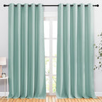 NICETOWN Room Darkening 118 inch Long Curtains, Grommet Thermal Drapes Weighted Room Divider Wide Window Treatments for Living Room, W66 x L118, Aqua Blue, 2 Panels