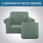 H.VERSAILTEX 2-Pieces Armchair Cover Chair Slipcovers with Arms Furniture Protector Cover Fit Armchair Width Up to 47 Inch, Jacquard Spandex Couch Covers Armchair Slipcover - Loden Frost, Chair