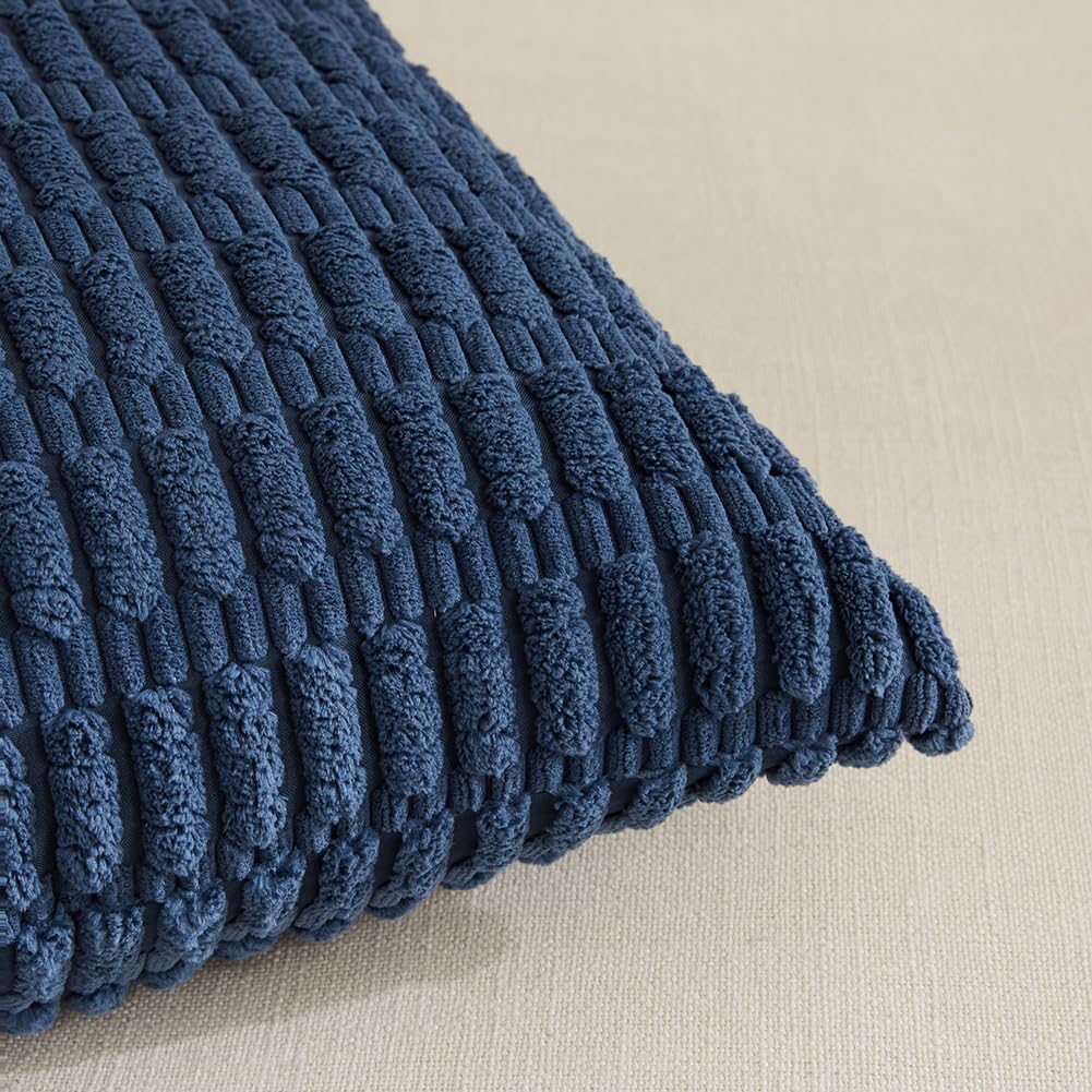 Fancy Homi 4 Packs Decorative Throw Pillow Covers for Living Room Couch Bed, Modern Farmhouse Boho Home Décor Accent Cushion Case, 22" x 22", Dusty Blue