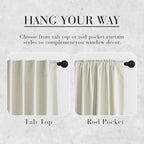 RYB HOME 100% Blackout Curtains Natural Linen Blended, Thermal Insulated Room Darkening Window Treatment with White Liner Classy Home Decor for Living Room Nursery, Natural, W52 x L95 inch, 2 Panels