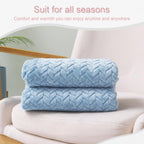 Exclusivo Mezcla Fleece Throw Blanket for Couch Sofa, 50”x70”, Light Blue