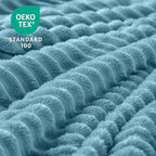 BEDELITE Fleece Blanket Twin Size – 3D Ribbed Jacquard Soft and Warm Decorative Fuzzy Blankets – Cozy, Fluffy, Plush Lightweight Throw Blankets for Couch, Bed, Sofa(Washed Blue, 60x80 inches)