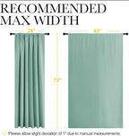 NICETOWN 2 Panels Blackout Curtains, Rod Pocket Window Curtains Room Darkning Drapes for Bedroom/Living Room, Thermal Insulated Solid Draperies for Home Office/Study, 62 by 72-Inch, Aqua