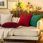 MIULEE Decorative Euro Sham Throw Pillow Covers 24x24 Inch Red 2 Pack