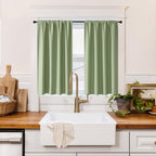 RYB HOME 100% Blackout Short Curtains for Small Window, Thermal Insulated
