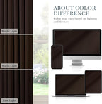 Pony Dance Short Length Curtains for Kitchen, Solid Half Window Curtain Tiers for Bathroom Energy Saving Privacy Shade for RV Camper (2 Panels, Brown, 34x45 Inch)