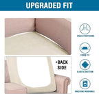 H.VERSAILTEX Super Stretch Individual Chaise Cover Sectional Couch Covers for L Shaped Sofa Both Left/Right Featuring Thick Jacquard Textured Twill Fabric (1 Piece Chaise Cover, Natural)