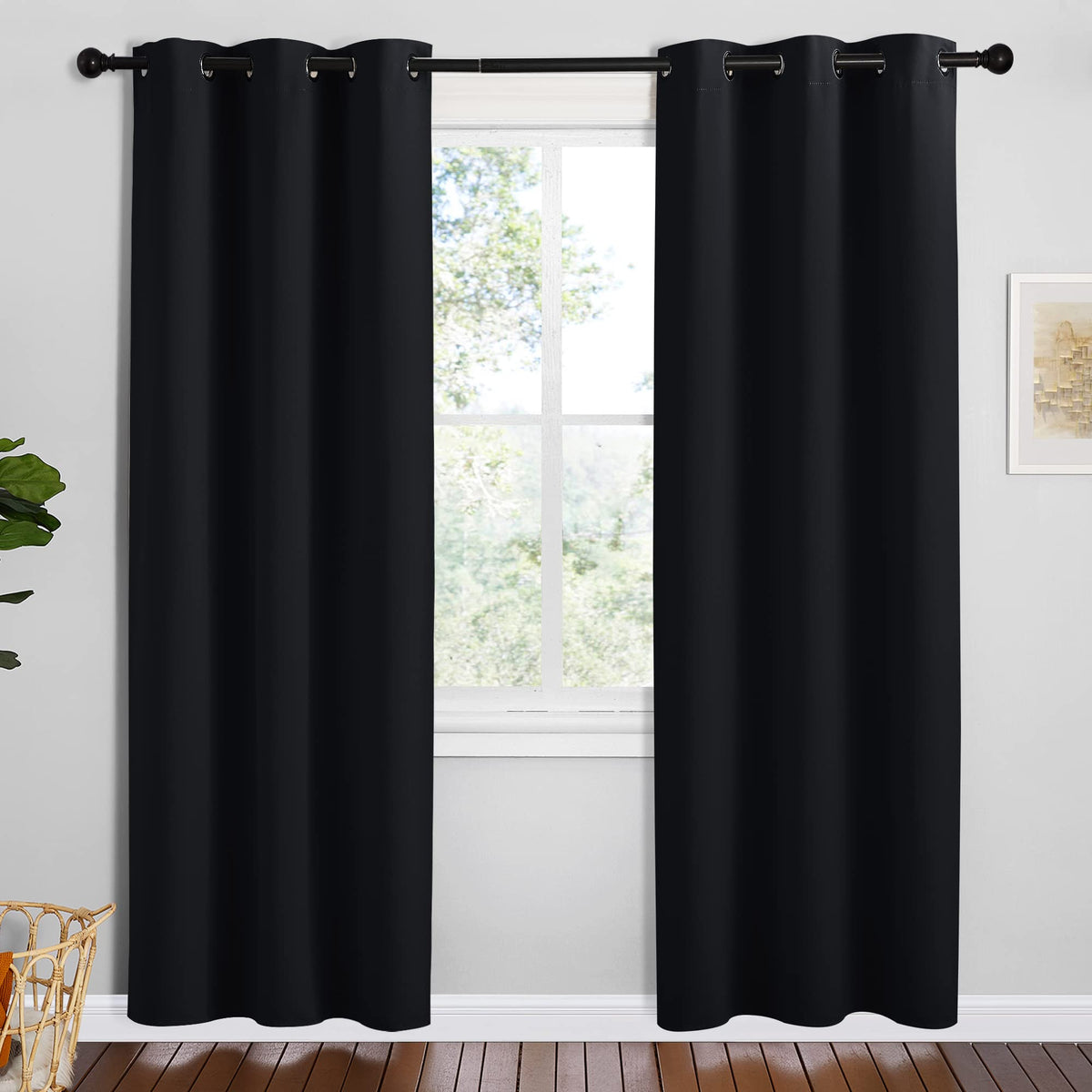NICETOWN Navy Blackout Curtains for Kid's Room 42" Wide x 78" Long 2 Panels