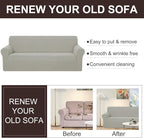 U-NICE HOME Oversized Stretch Sofa Slipcover, Soft Jacquard Fabric Couch Cover, Pet Friendly Furniture Protector, Taupe