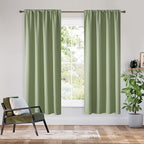 RYB HOME Bedroom Blackout Curtains 72 inches Long, 100% Blackout Thermal Insulated Noise Reducing Curtains for Living Room Nursury, 34 inches Wide by 72 inches Long, Sage Green