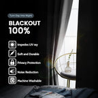 SimpleHome 100% Blackout Curtains for Bedroom,Thermal Insulated Grommet Window Drapes Room Darkening Grey Curtains for Living Room with Black Back,42 x 84 Inch,2 Panels