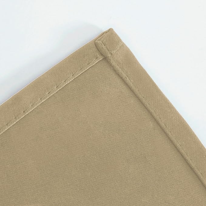LEMOMO Blackout Curtains 40 x 63 inch/Beige Curtains Set of 2 Panels/Thermal Insulated Room Darkening Bedroom Curtains