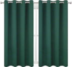 LEMOMO Blackout Curtains 52 x 45 inch/Green Curtains Set of 2 Panels/Thermal Insulated Room Darkening Bedroom Curtains