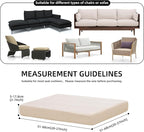 Outdoor Cushion Covers Set,8PCS Patio Furniture Couch Seat Slipcovers, Replacement for Sofa Sectional Chair(Cover，Only)