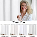 H.VERSAILTEX 100% Blackout Curtains for Bedroom Thermal Insulated Linen Textured Curtains Heat and Full Light Blocking Drapes Living Room Curtains 2 Panel Sets, 52x72 - Inch, Pure White