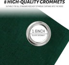 Yakamok Dark Green Linen Curtains 100% Blackout 84 Inches Long,Room Darkening Textured Drapes for Living Room Thermal Grommet Bedroom Curtains 2 Panels with White Liner