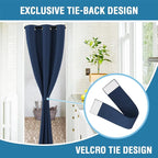 H.VERSAILTEX Doorway Curtain Blackout Closet Door Curtain Room Divider Window Treatment Curtain for Bedroom Thermal Insulated Privacy Drape Soundproof Grommet, 42 x 80 inches, 1 Panel, Navy