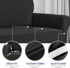 ZNSAYOTX Super Stretch Chair Slipcover Universal Sofa Chair Covers for Living Room Dogs Pet Furniture Protector Spandex Armchair Slipcovers with Anti Slip Foam Sticks (Black, Chair)