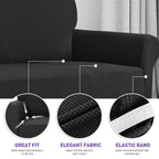 ZNSAYOTX Super Stretch Couch Cover (72"-92") Universal Sofa Covers with Elastic Bottom, Dog Cat Pets Friendly Washable Furniture Protector Fitted Sofa Slipcovers Stay in Place (Black, Sofa)