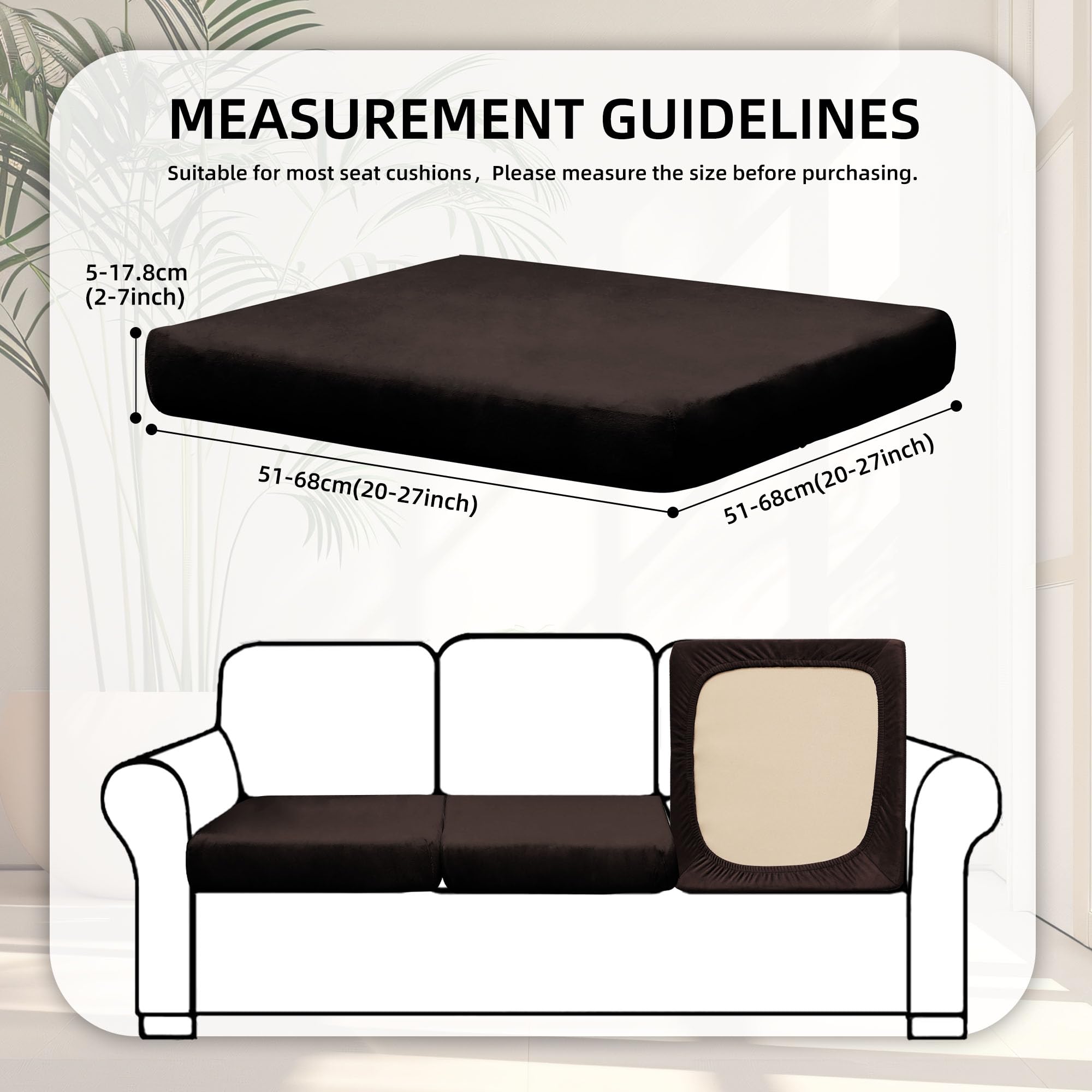 8 Piece Outdoor Cushion Covers, Patio Sofa Cushion Covers, Stretch Fit