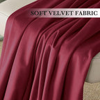 RYB HOME Burgundy Red Velvet Curtains for Christmas Decor, Soft Luxury Backdrops for Studio Theater, Back Tab Design for Bedroom Living Room, 52" W x L102 L, 2 Panels Set