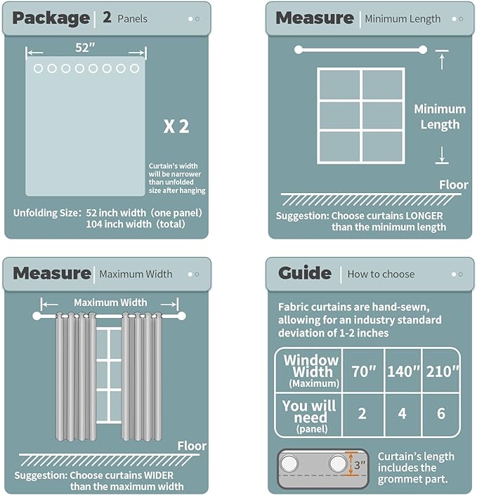 BGment Short Curtains for Small Window 54 Inch Long - Champagne 2 Panels