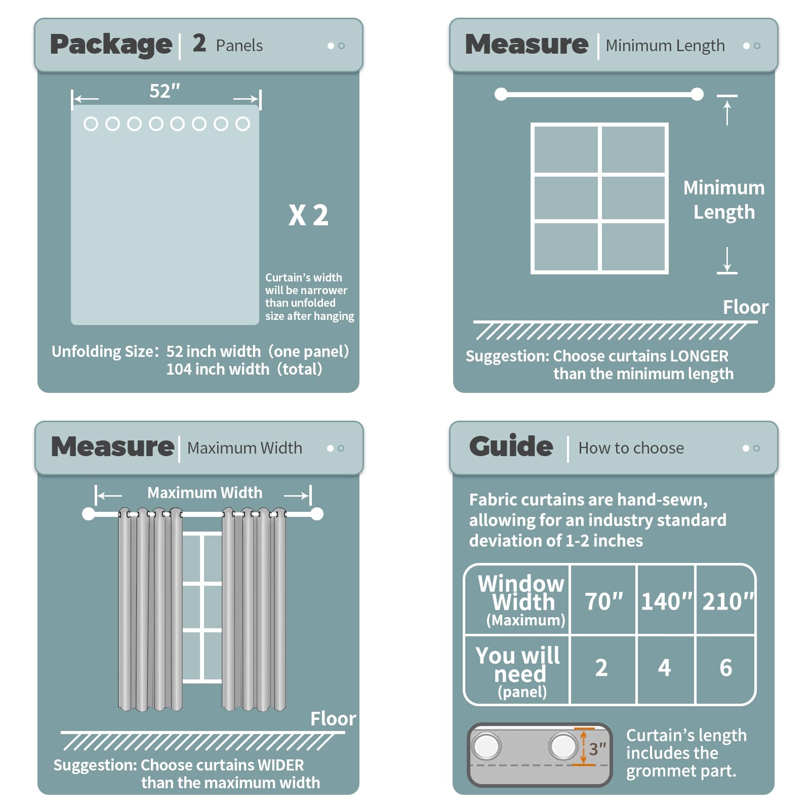 BGment Room Darkening Curtains 72 Inches Long - Grommet Thermal Insulated Drapes Window Treatment Curtains for Bedroom, 2 Panels, 52 x 72 Inch, Camel