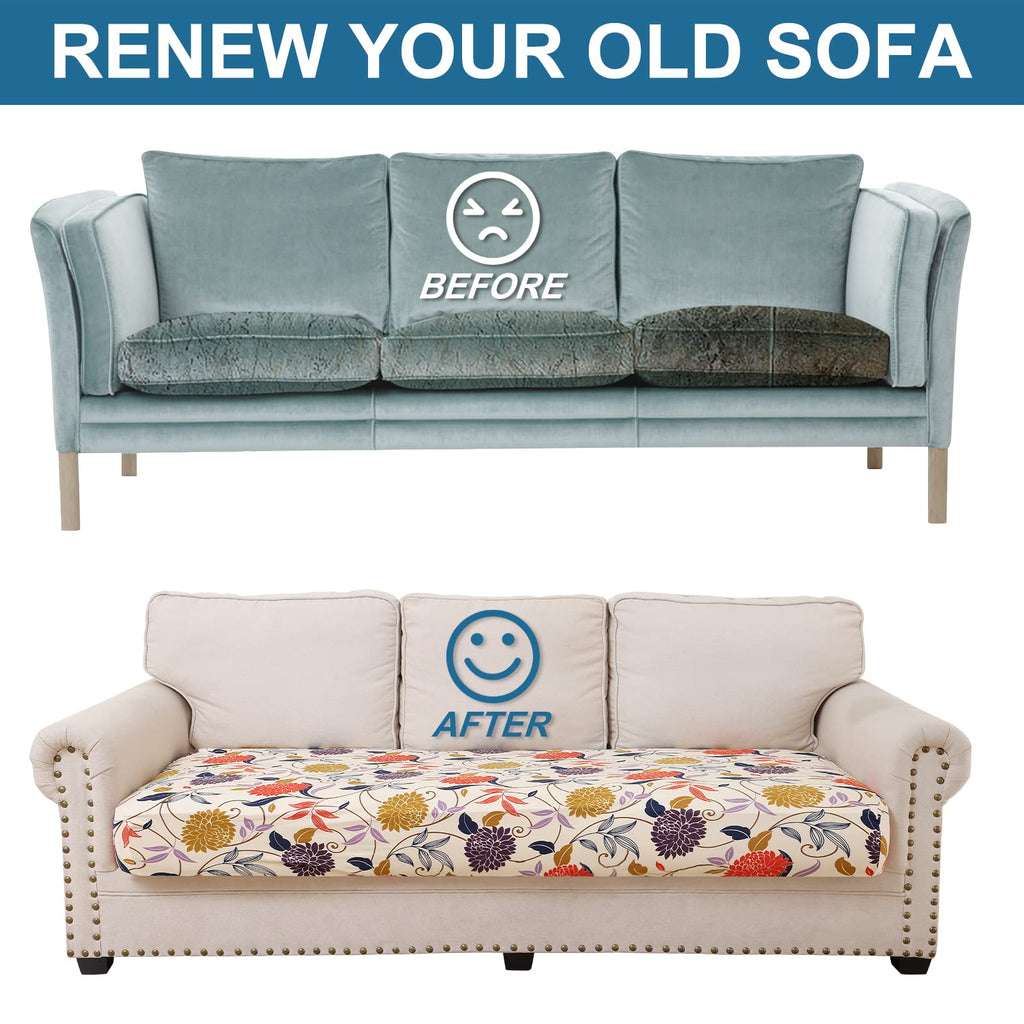 Smiry Printed Couch Cushion Covers, Stretch Couch Covers for Sofa