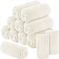Buryeah 12 Pcs Flannel Throw Blanket Bulk 50 x 60 in Sleepover Blanket Outdoor Wedding Throw Lightweight, Oeko-tex Standard 100 Certified for Sofa Homeless Gifts (Light Beige)