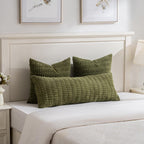 Fancy Homi 4 Packs Decorative Throw Pillow Covers for Living Room Couch Bed, Modern Farmhouse Boho Home Décor Accent Cushion Case, 20" x 20", Moss Green