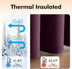 MIULEE Velvet Curtains Purple Orchid Elegant Grommet Thermal Insulated Soundproof Room Darkening Curtains/Drapes for Classical Living Room Bedroom Decor 52 x 108 Inch Set of 2