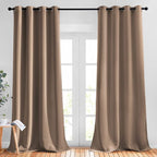NICETOWN Bedroom Blackout Curtains and Drapes - Window Treatment Thermal Insulated Solid Grommet Blackout Draperies for Living Room (Set of 2 Panels, 52 by 95 Inch, Cappuccino)