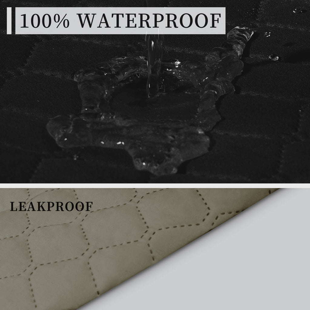 ISSUNTEX Double Protection 100% Waterproof Recliner Covers for Living Room, Reversible Furniture Protector Recliner Couch Sofa Slipcover for Dogs, Pets, Kids (Recliner, Black/Beige)