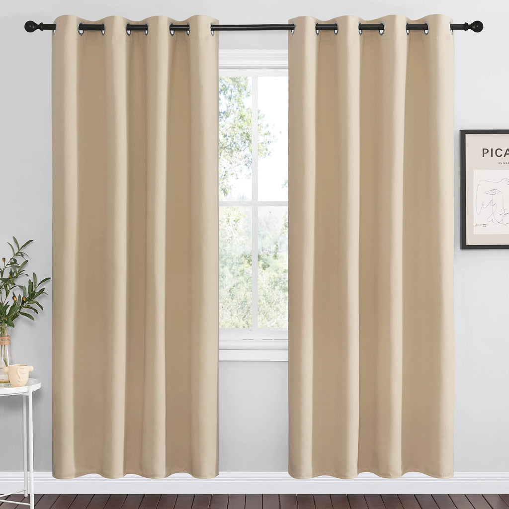 NICETOWN Cappuccino Blackout Curtains for Kitchen 55" w x 78" L 2 Panels