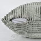 Fancy Homi 2 Packs Grey Lumbar Decorative Throw Pillow Covers 20x28 Inch for Living Room Couch Bed Sofa, Rustic Farmhouse Boho Home Decor, Soft Striped Corduroy Rectangle Accent Cushion Case 50x70 cm