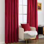 MIULEE Velvet Curtains 96 inches - Luxury Blackout Curtains for Bedroom Living Room Thermal Insulated Super Soft Window Drapes Rod Pocket & Back Tab Christmas Decor, Red, W52 x L96 inch, 2 Panels