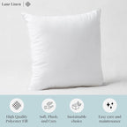 LANE LINEN Throw Pillow Inserts 18" x 18" - Set of 8 White Down Alternative Pillows for Bed, Sofa, and Couch - Fluffy Decorative Stuffer Pillow for Indoors