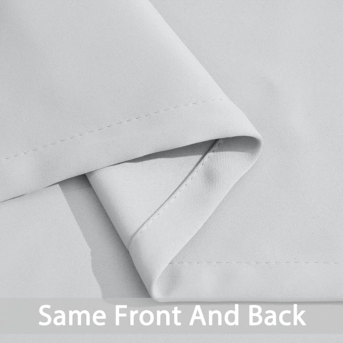 Yakamok Blackout Curtains 38x63 inch Greyish White Thermal Drapes-Bedroom