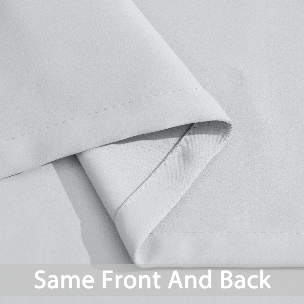 Yakamok Blackout Curtains 38x84 inch Greyish White Thermal Drapes-Bedroom