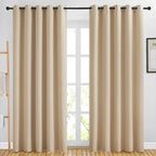 NICETOWN Blackout Draperies Curtains Panels - Window Treatment Thermal Insulated Solid Grommet Blackout Curtains/Panels/Drapes for Bedroom (Biscotti Beige, Set of 2, 66 by 84 Inch)