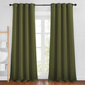 NICETOWN Olive Curtains 102 inches Long, Grommet Thermal Insulated Solid Blackout Curtains Privacy Window Treatments for Bedroom/Living Room, W46 x L102, 2 Panels